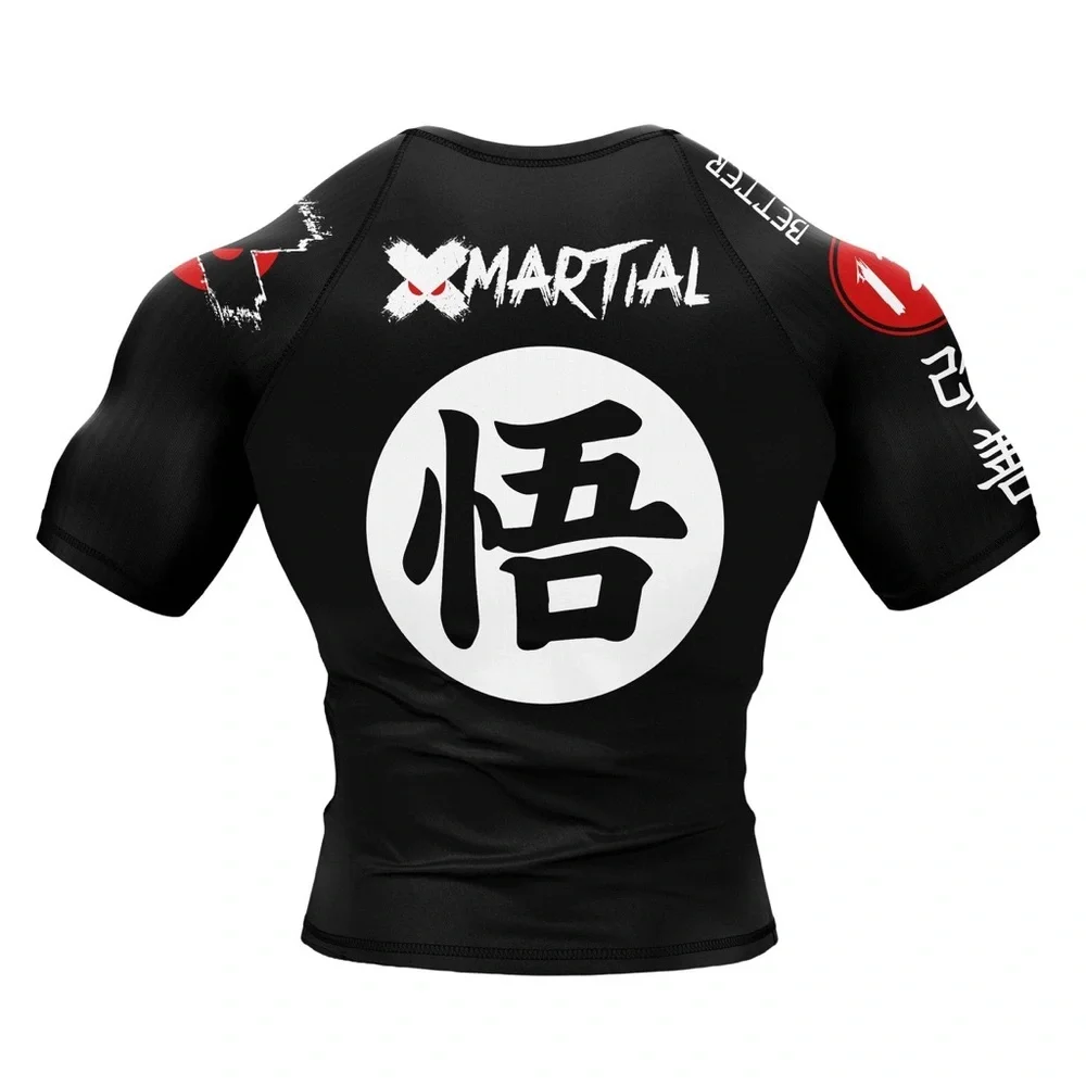 NWT‎ Martial Kanji Black Rash Guard Set L D57